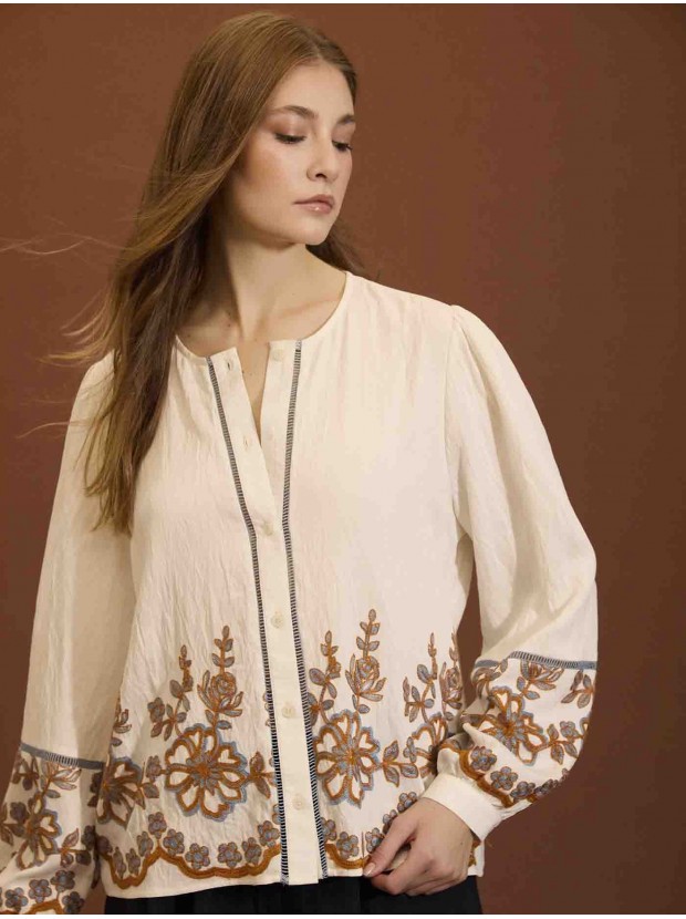 Blusa bordado floral