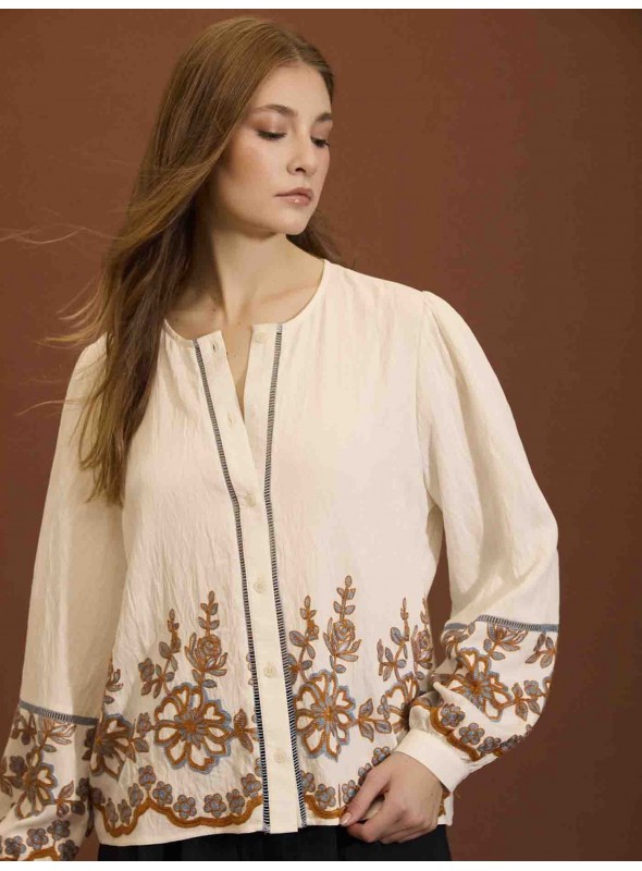Blusa bordado floral