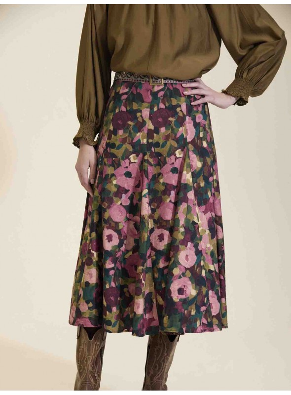 Falda midi estampada