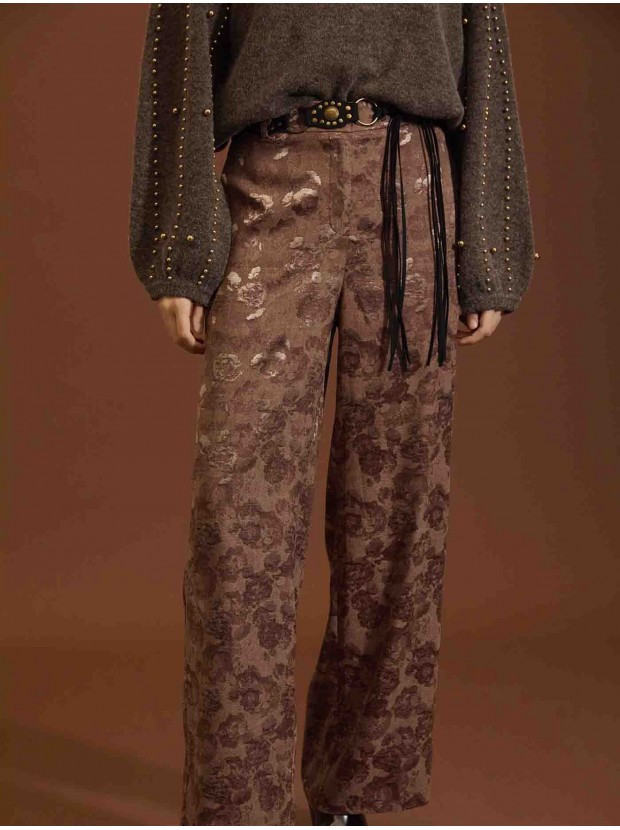 Pantalones palazzo jacquard
