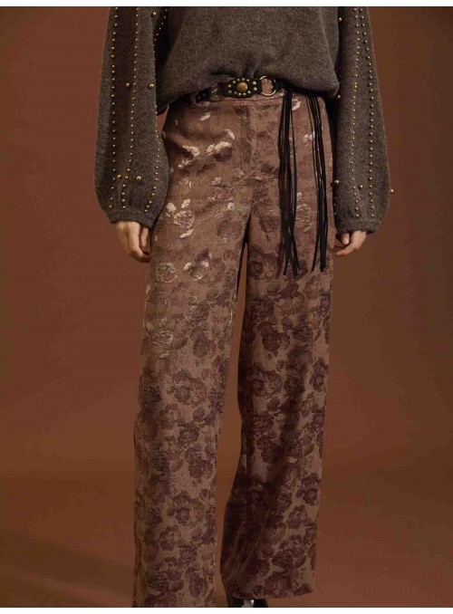 Pantalones palazzo jacquard