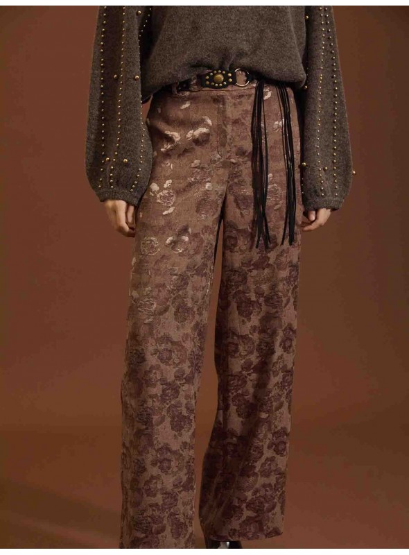 Pantalones palazzo jacquard