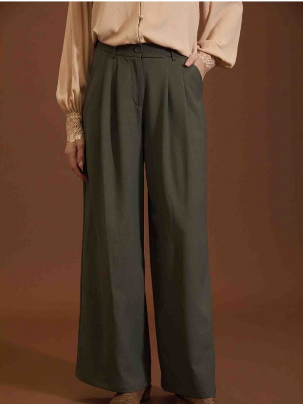 Pantalones palazzo plisados