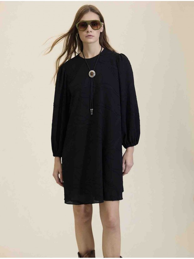 Vestido corto jacquard