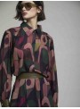 Camisa estampada puños polipiel