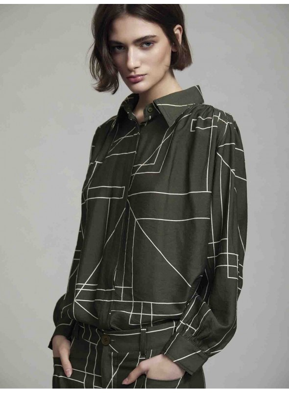Camisa estampada geometrica