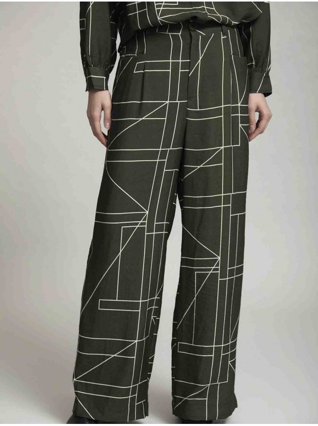 Pantalón estampado geometrico