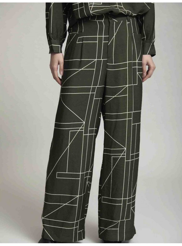 Pantalón estampado geometrico