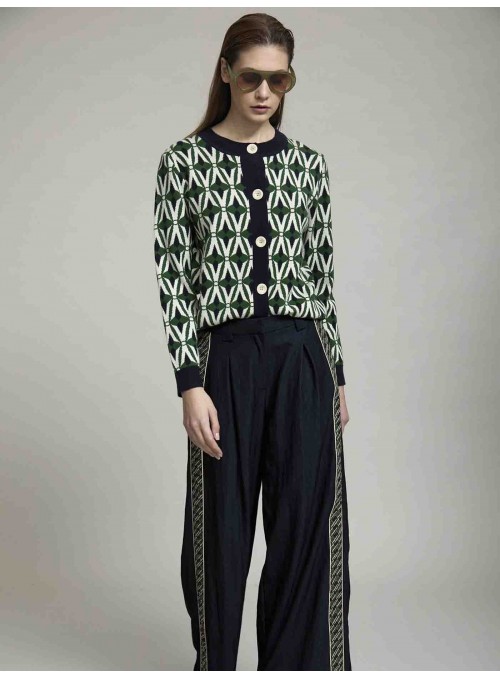 Cardigan jacquar geometrico