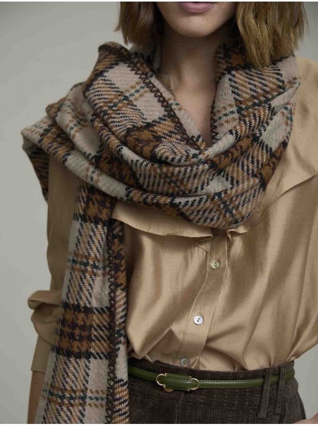 Bufanda punto jacquard cuadros