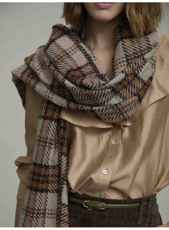 Bufanda punto jacquard cuadros