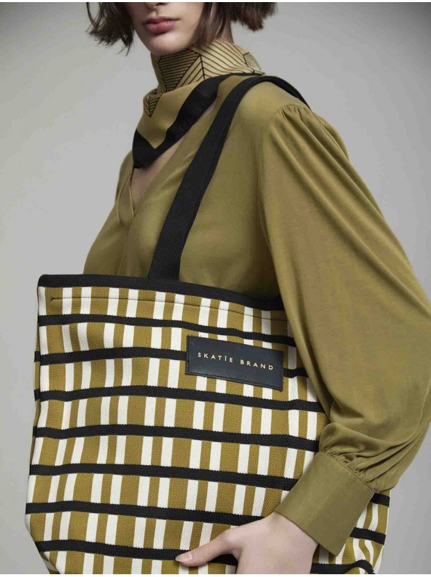 Bolso tote jacquard geometrico