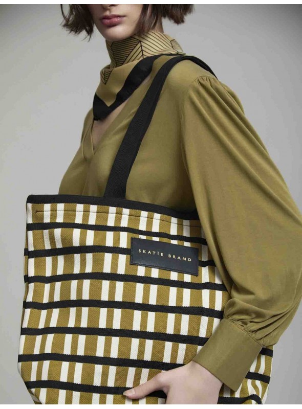 Bolso tote jacquard geometrico