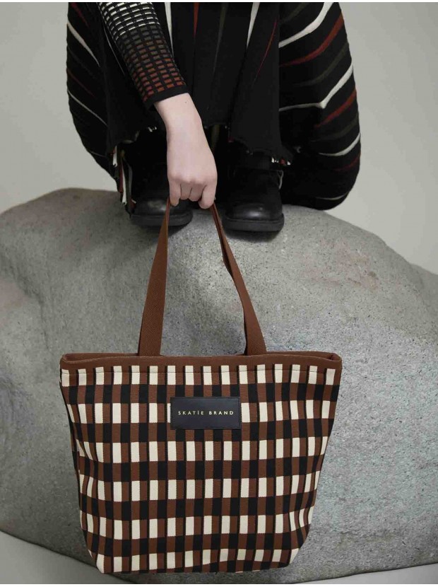 Bolso tote jacquard geometrico