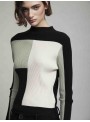 Jersey canalé colorblock