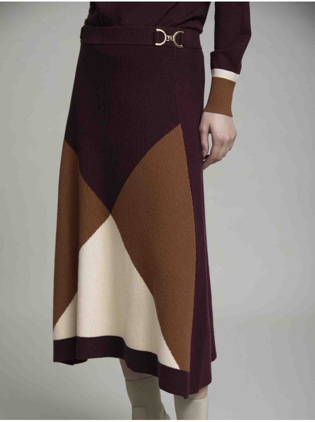 Falda de punto color block