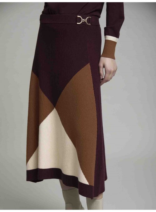 Falda de punto color block