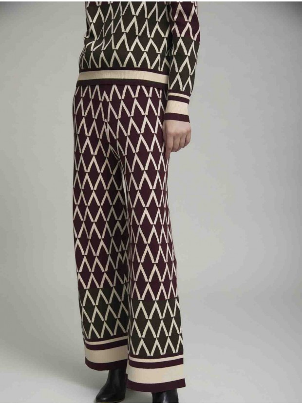 Pantalón jacquar geometrico