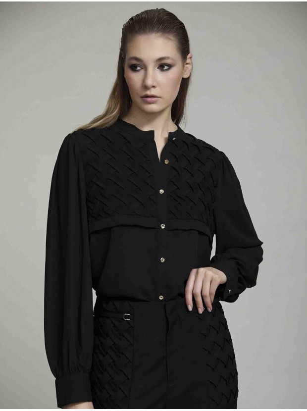 Camisa gasa tejido trenzado