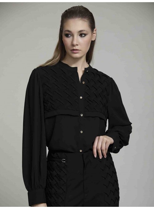 Camisa gasa tejido trenzado