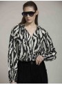 Blusa estampada con volantes