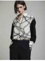Camisa estampada mangas contraste