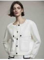 Chaqueta punto con botones contraste