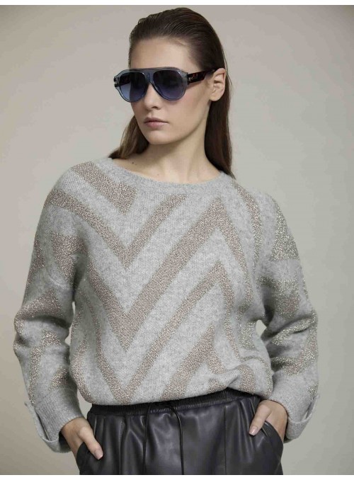 Jersey zigzag lurex