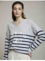 Jersey de rayas con bordado